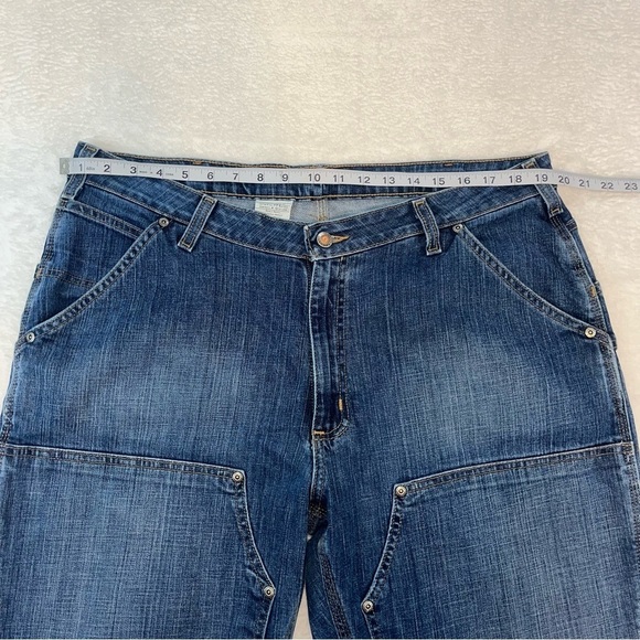 Carhartt WB003 FIO Double Front Work Wear Jeans Womans Sz 18 41X32 Blue Stretch - Picture 3 of 11